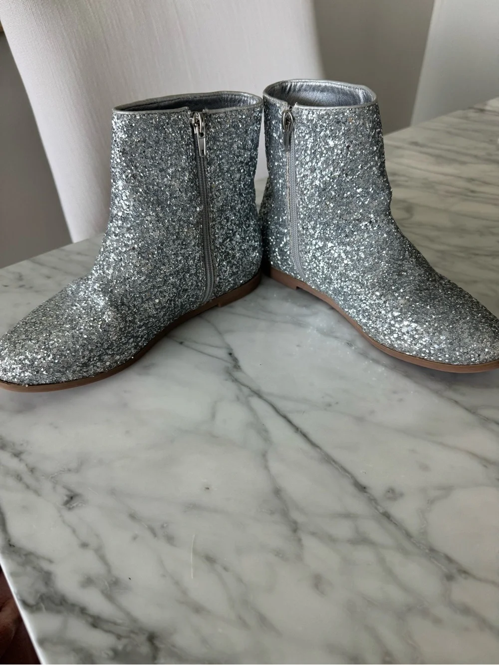 Glitter Girls Ankle Boots - Silver Sparkle J Crew Crewcuts